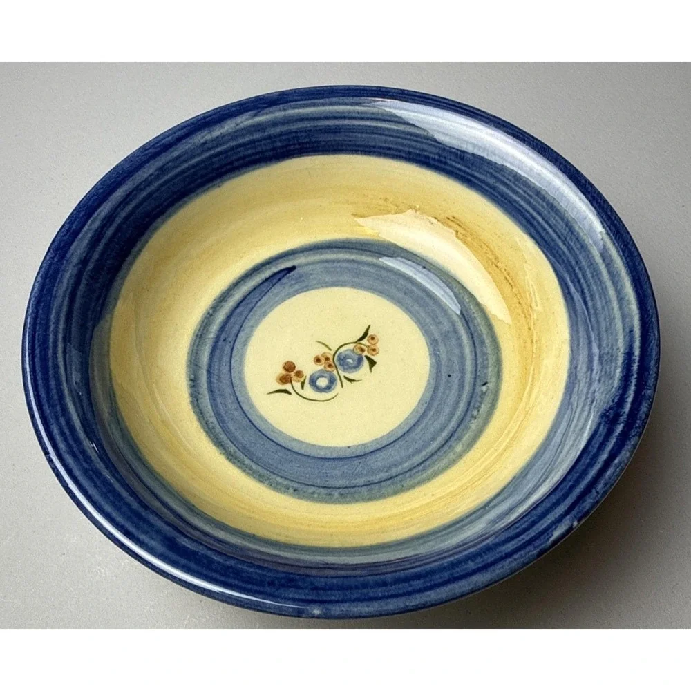 VTG Lou Pignatier Handmade Glazed Ceramic Pottery Mini Bowl x2 Made in France 5